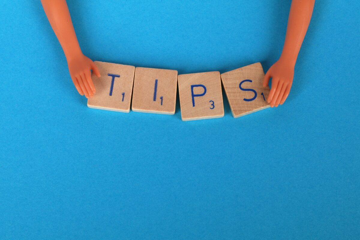 Tips written with scrabbles